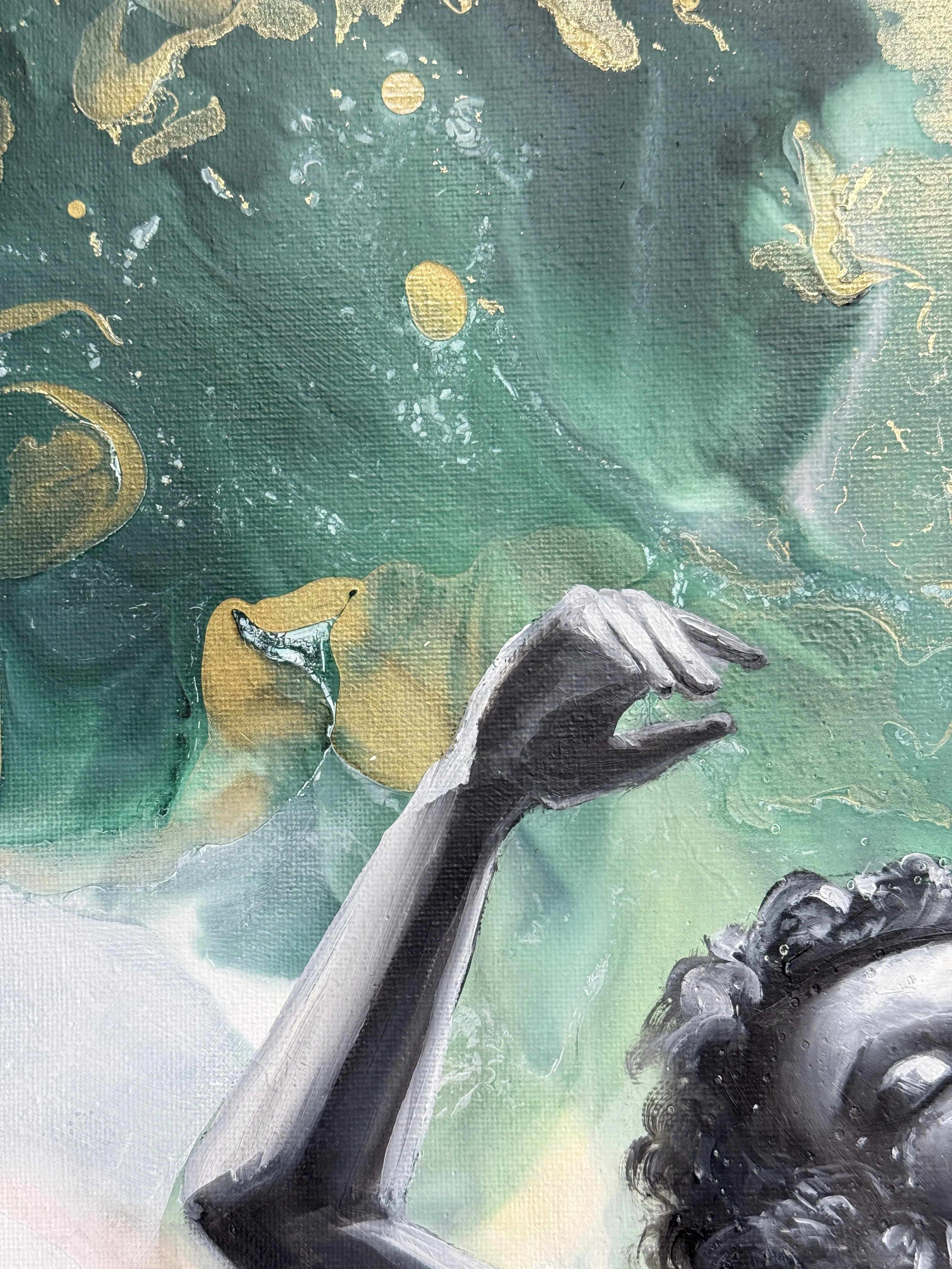 Image of Let go by Yuliia Poraiko (Palij), size: 40 x 50 cm, made of Oil, acrylic on canvas, ARTWORKS medium, from Rochester, part of the Dedicated to women series, priced at $600 Photo 5 of 5.