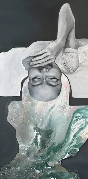 Image of Serenity when you belong to yourself by Yuliia Poraiko (Palij), size: 60 х 125 см, made of Oil, acrylic on plastic panel, Painting medium, from Rochester, USA, part of the Dedicated to women series, priced at $1000 Photo 2 of 6.