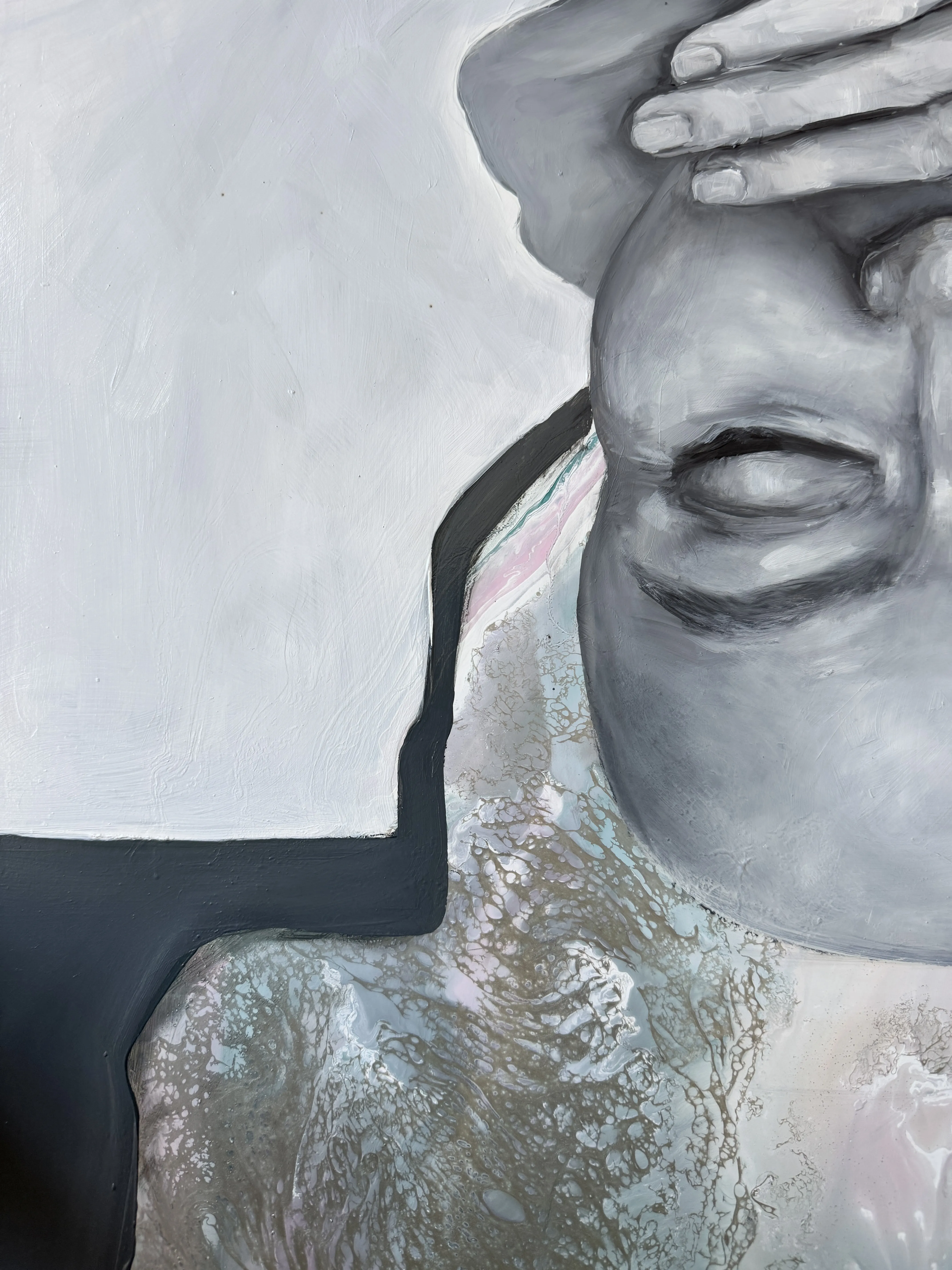 Image of Serenity when you belong to yourself by Yuliia Poraiko (Palij), size: 60 х 125 см, made of Oil, acrylic on plastic panel, Painting medium, from Rochester, USA, part of the Dedicated to women series, priced at $1000 Photo 4 of 6.