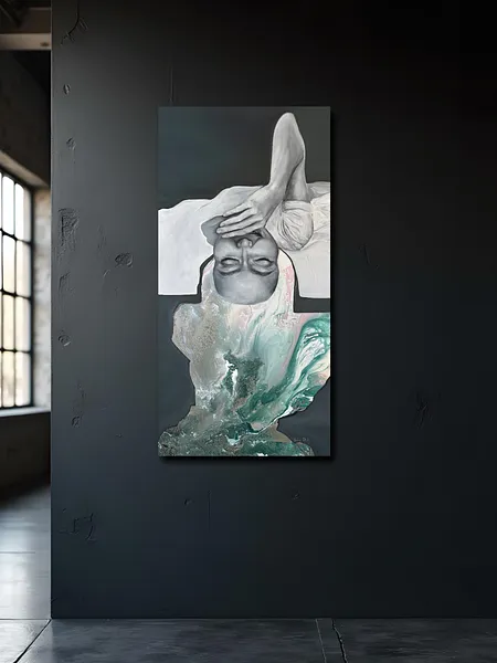 Image of Serenity when you belong to yourself by Yuliia Poraiko (Palij), size: 60 х 125 см, made of Oil, acrylic on plastic panel, Painting medium, from Rochester, USA, part of the Dedicated to women series, priced at $1000 Photo 6 of 6.