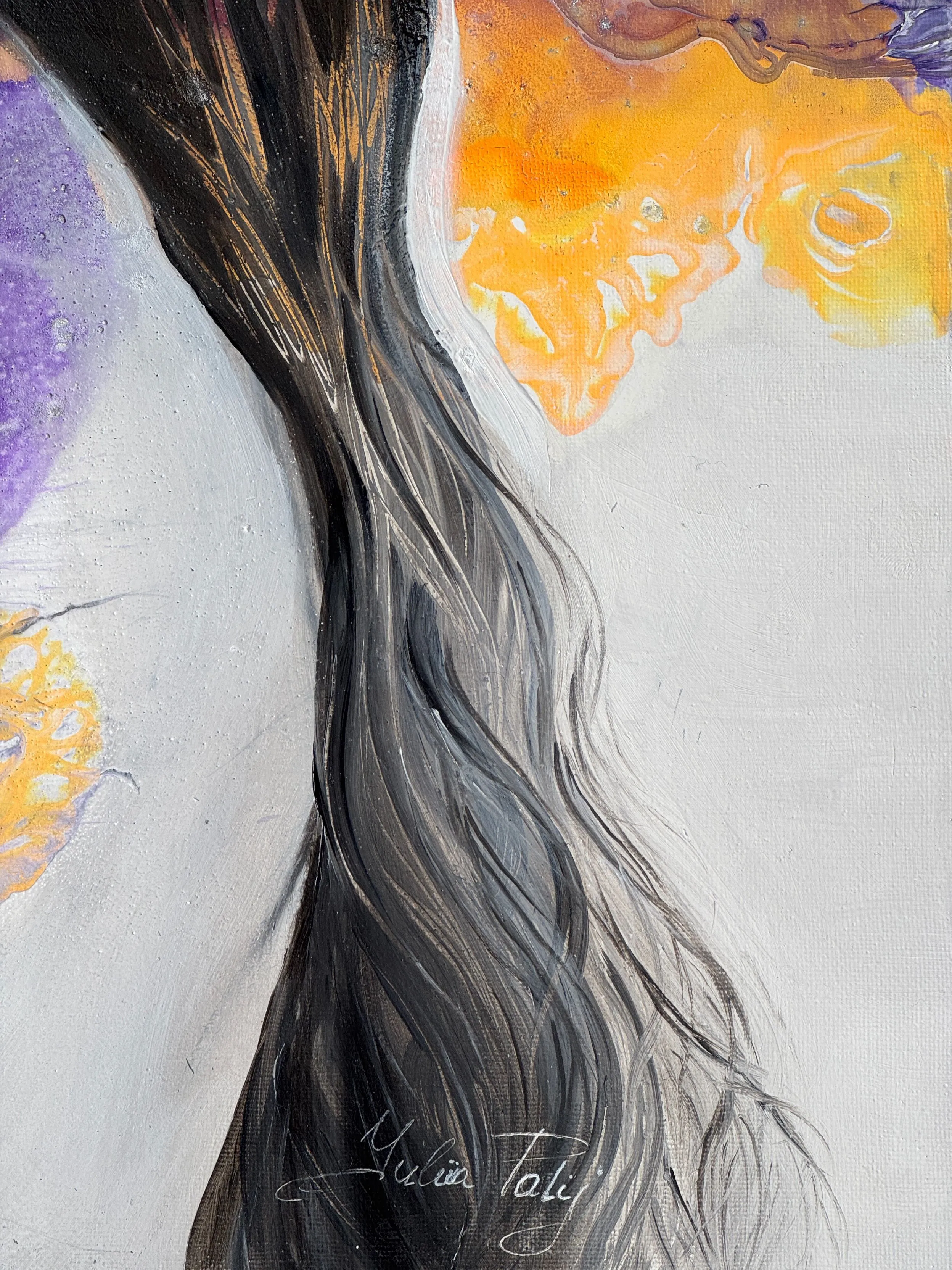 Image of Who are you? by Yuliia Poraiko (Palij), size: 40 x 50 cm, made of Oil, acrylic on canvas, ARTWORKS medium, from Rochester, USA, part of the Dedicated to women series, priced at $600 Photo 4 of 5.