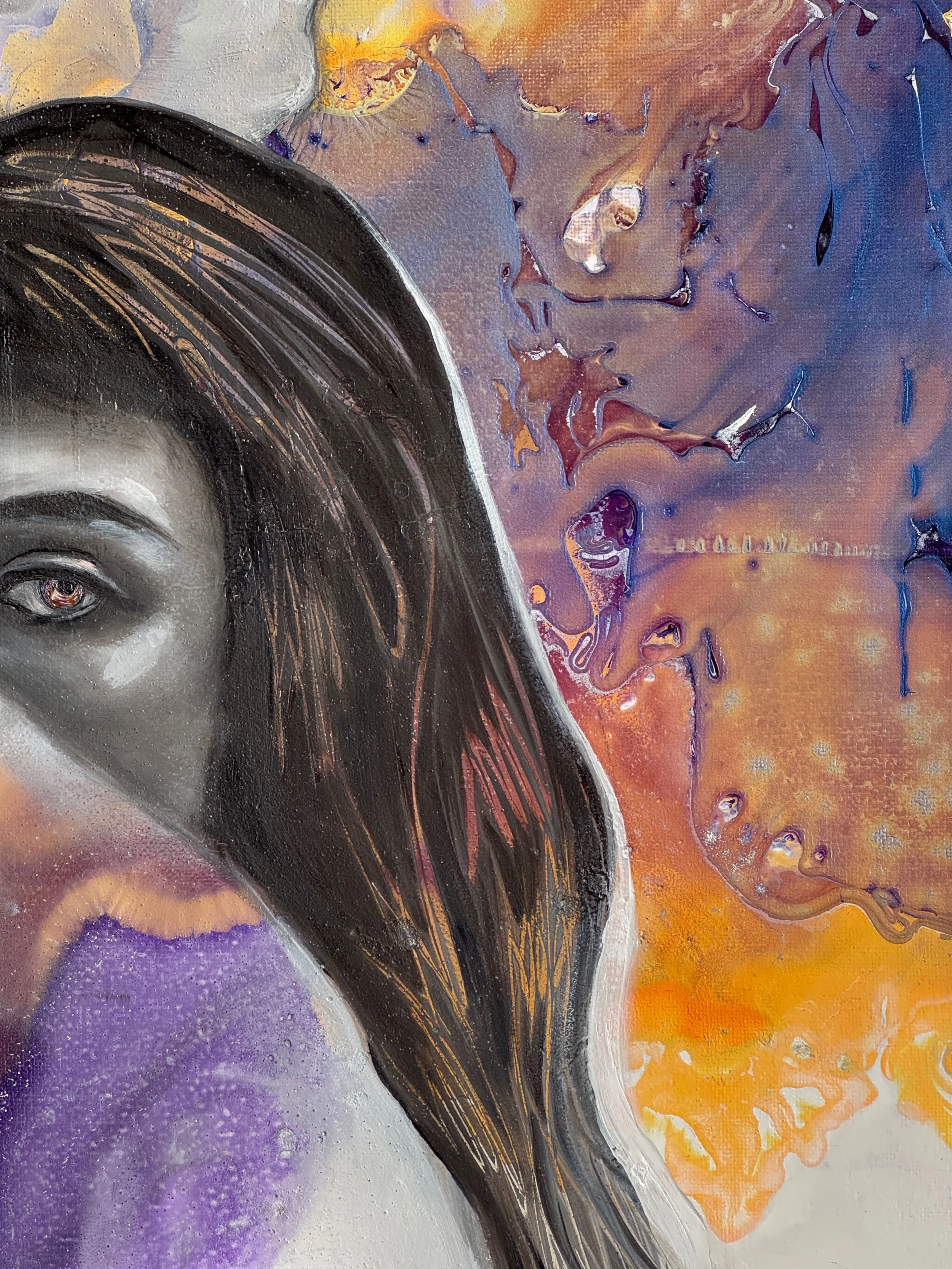 Image of Who are you? by Yuliia Poraiko (Palij), size: 40 x 50 cm, made of Oil, acrylic on canvas, ARTWORKS medium, from Rochester, USA, part of the Dedicated to women series, priced at $600 Photo 5 of 5.